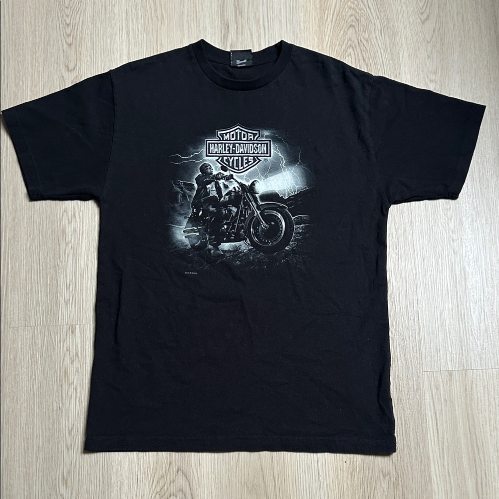 Y2K 2015 Harley-Davidson Black Motorcycle men’s Tee Large